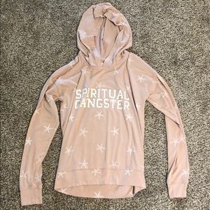 Spiritual gangster lightweight hooded shirt.